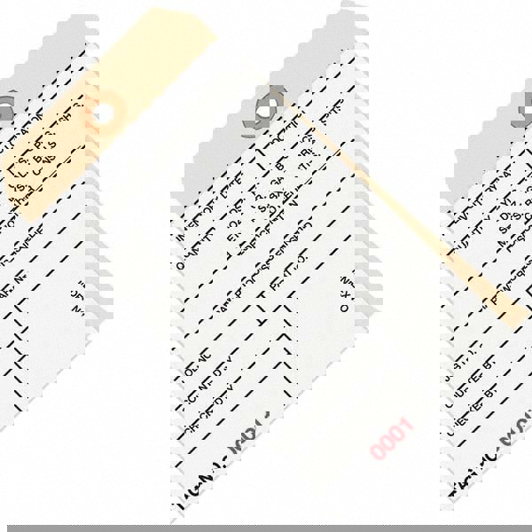 Blank Tag: 6-1/4'' High, Manila & White, Synthetic Paper